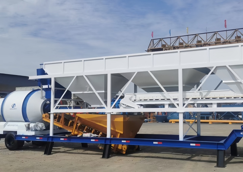 Mobile concrete mixing plant3