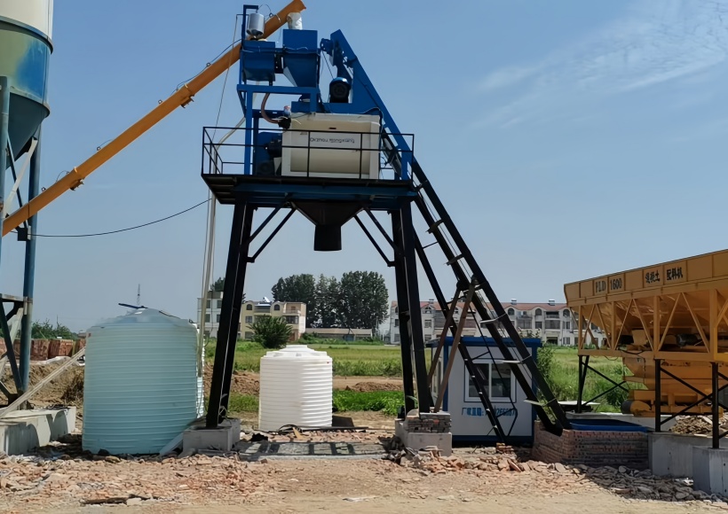 HZS50 concrete batching plant4